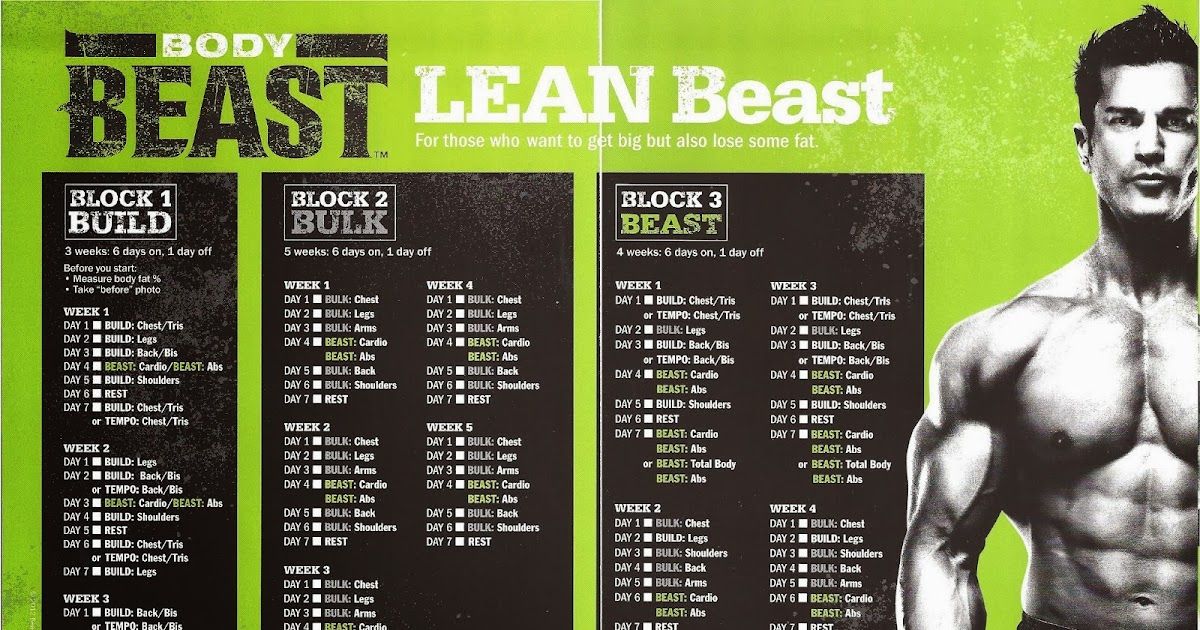 Body Beast Workout Schedule