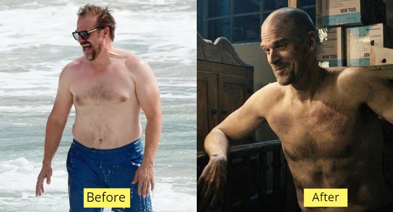 david harbour weight loss before after photo